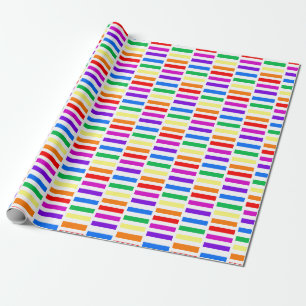 Rainbow Rectangle Pattern Wrapping Paper