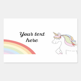 rainbow rectangular sticker