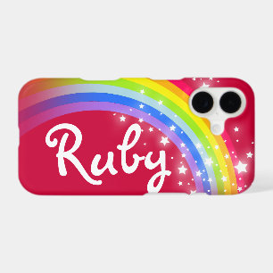 Rainbow red and stars custom name