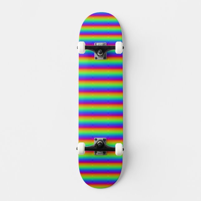 Rainbow Red Orange Yellow Green Blue Purple Art Skateboard (Front)
