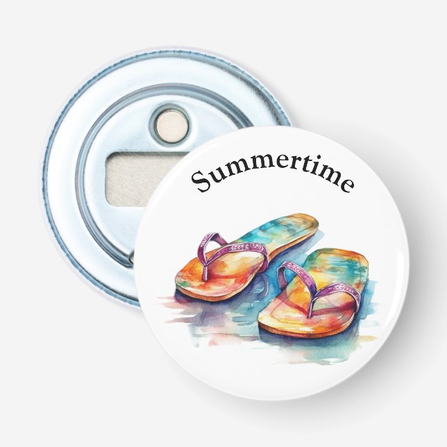 Rainbow Reef Flip Flops, custom Bottle Opener (Front)