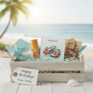 Rainbow Reef Flip Flops, custom Glass Coaster