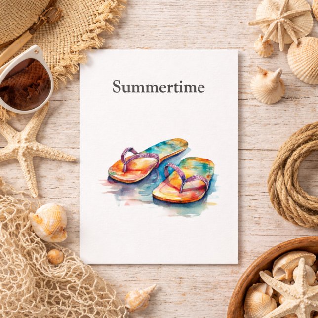 Rainbow Reef Flip Flops, custom Postcard (Creator Uploaded)