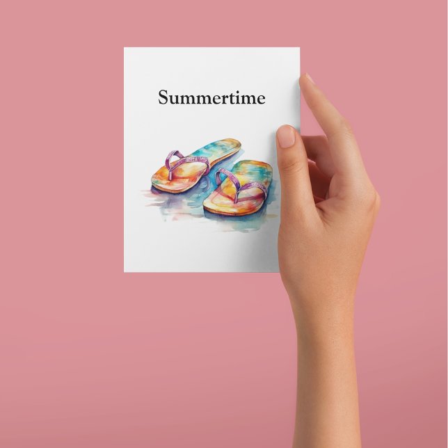 Rainbow Reef Flip Flops, custom Postcard (Creator Uploaded)