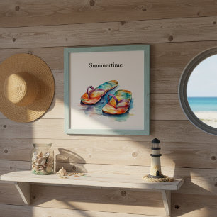 Rainbow Reef Flip Flops, custom Poster