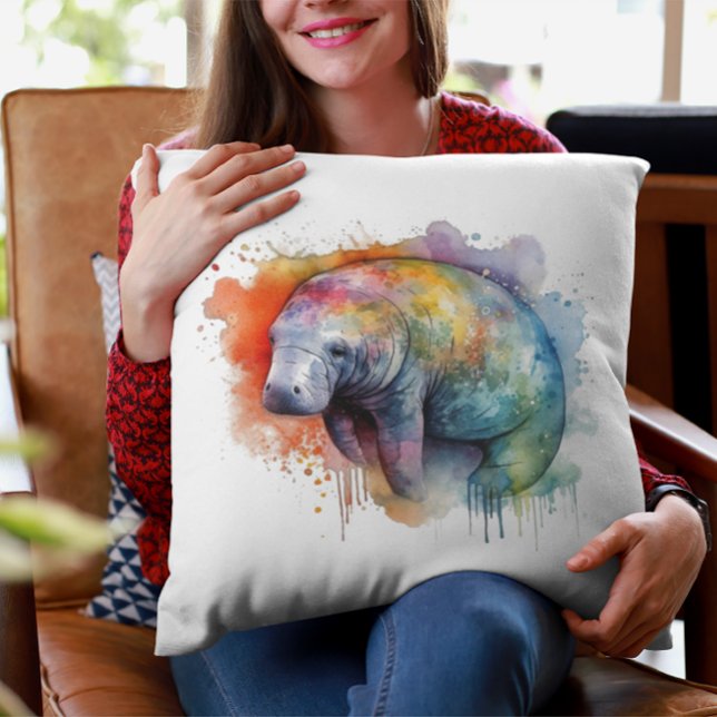 Rainbow Reef Manatee Cushion (Creator Uploaded)