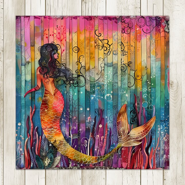 RAINBOW REEF MERMAID COLORFUL  POSTER (RAINBOW REEF MERMAID COLORFUL POSTER)