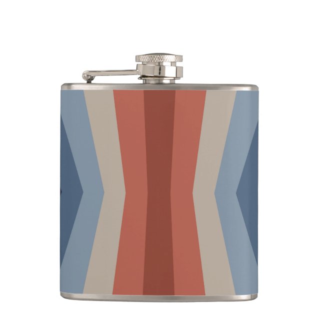Rainbow reflection in retro style hip flask (Front)