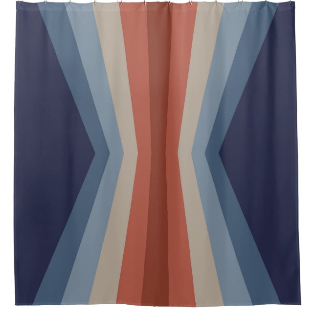 Rainbow reflection in retro style shower curtain (Front)