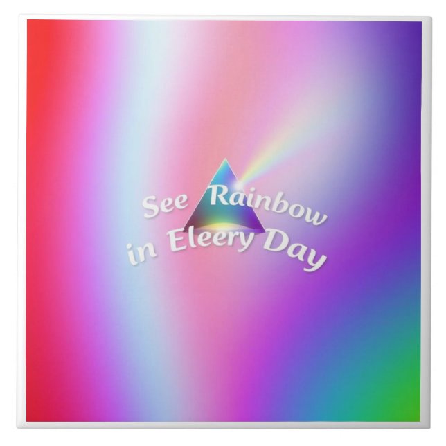 Rainbow Reflections Ceramic Tile (Front)