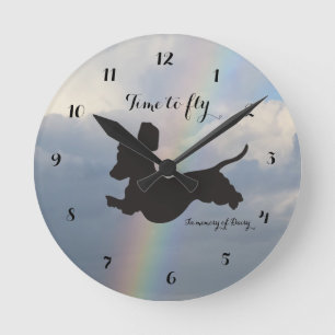 Rainbow Remembrance Dachshund Wall Clock