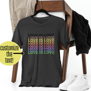 Rainbow Repeating Words Custom Phrase Gay Pride Tri-Blend Shirt