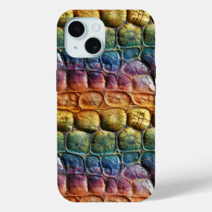 Rainbow Reptile Leather iPhone 15 Case