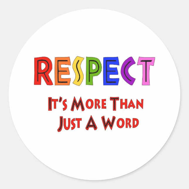 Rainbow Respect Classic Round Sticker (Front)