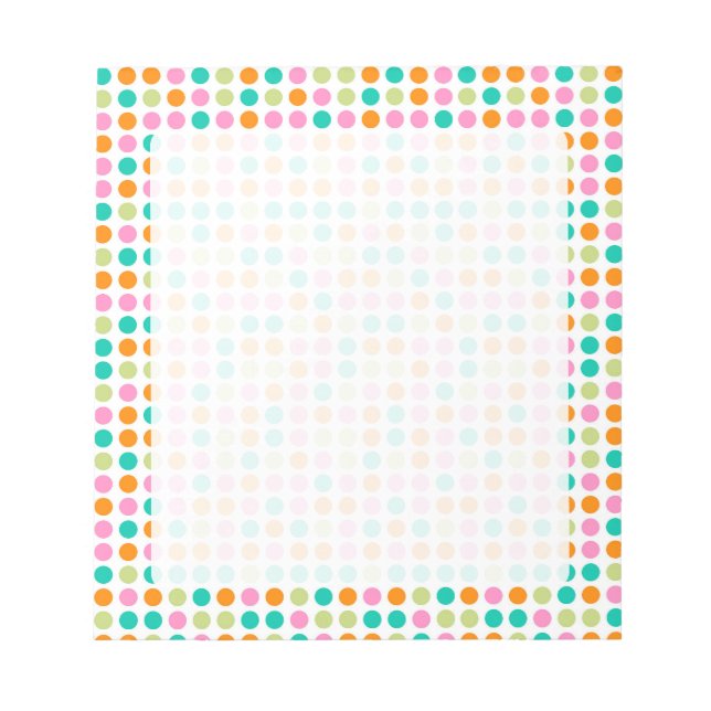 Rainbow retro polka dot pattern notepad (Front)