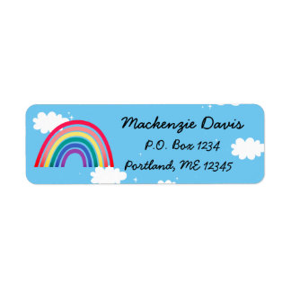 Rainbow return address label