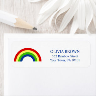 Rainbow Return Address Label