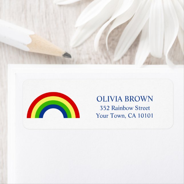 Rainbow Return Address Label (Insitu)
