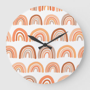 Rainbow Reverie: Vintage Vibrance Large Clock