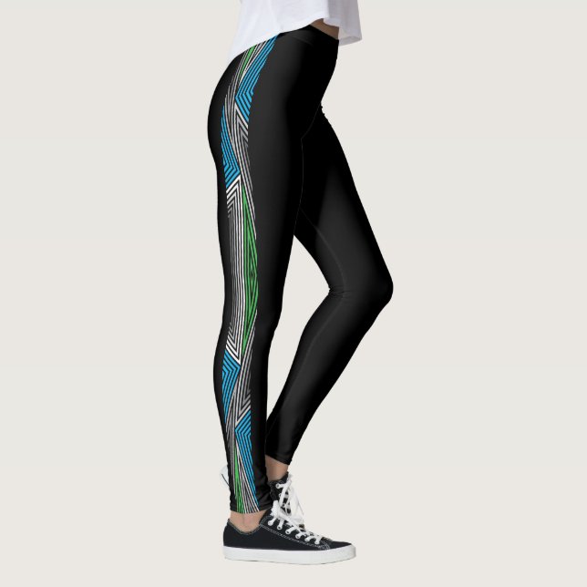 Rainbow Rex Retro Leggings: Slim Leggings (Right)