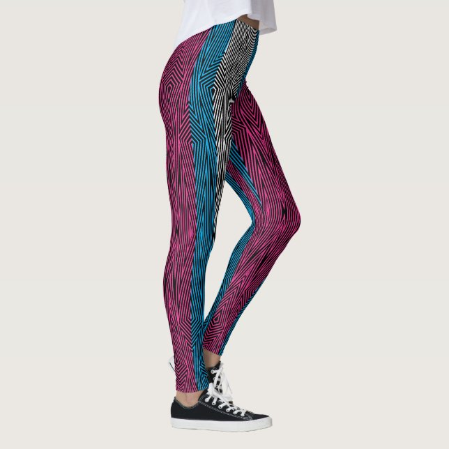 Rainbow Rex Retro Leggings: Trans Flag inverted Leggings (Right)