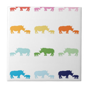 Rainbow Rhinos Tile
