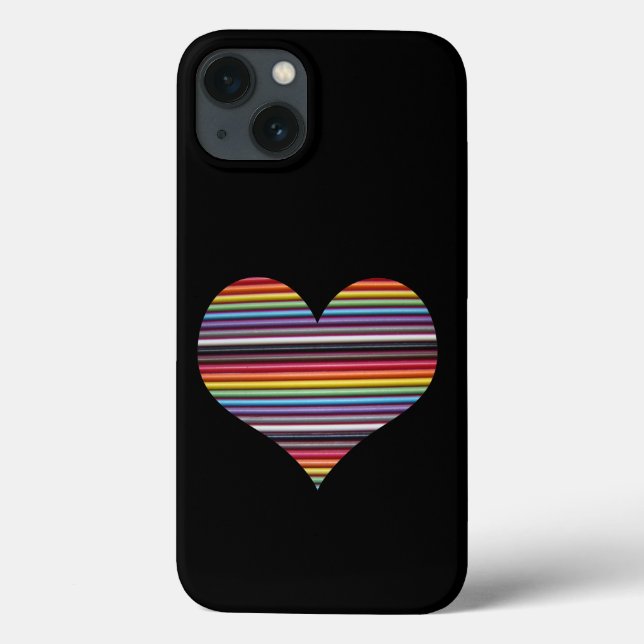 Rainbow Ribbon Cable Heart Case-Mate iPhone Case (Back)