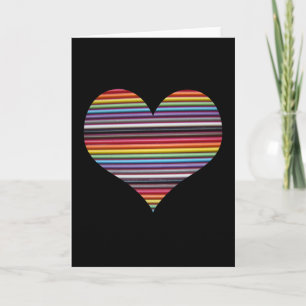 Rainbow Ribbon Cable Heart Greeting Card