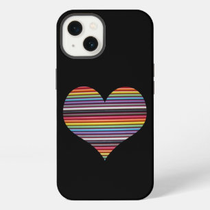 Rainbow Ribbon Cable Heart iPhone Case