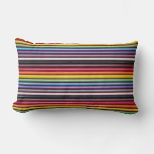 Rainbow Ribbon Cable Lumbar Throw Pillow