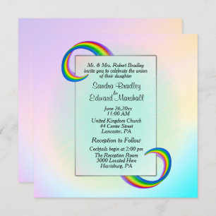 Rainbow Ribbon Wedding Invitation