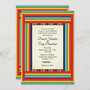 Rainbow Ribbon Wedding Invitation