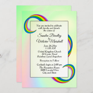 Rainbow Ribbon Wedding Invitation