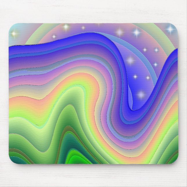 Rainbow Ribbons Mouse Pad (Front)