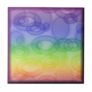 Rainbow Rings Ceramic Tile