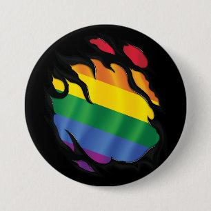 Rainbow Ripped Flag 7.5 Cm Round Badge