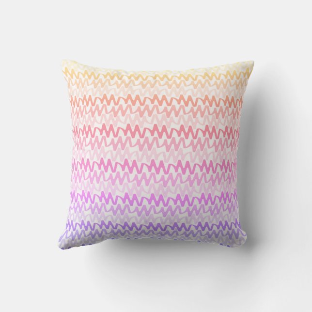 Rainbow Ripple Pattern Pastel Modern Cushion (Back)