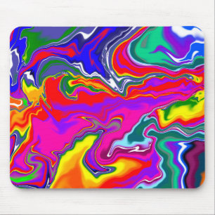 Rainbow River Fluid Art Mouse Pad