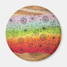 Rainbow River of Flowers Magnet