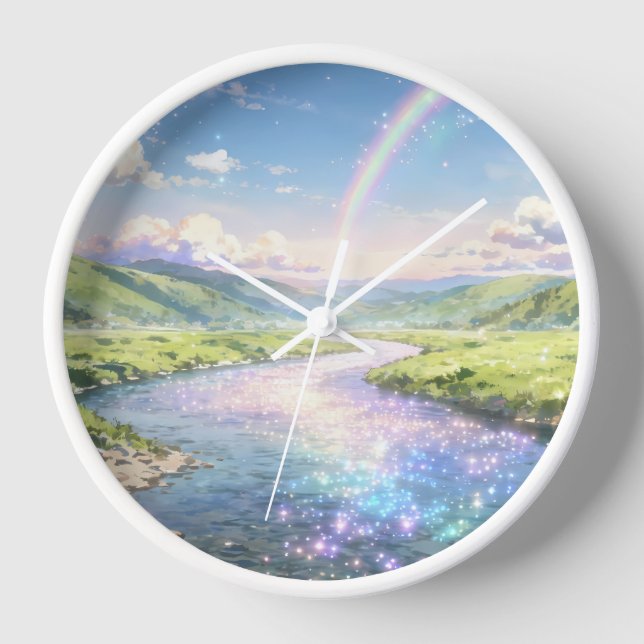 Rainbow River Valley Wall Clock (Front)