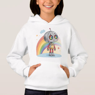 Rainbow Robot Cartoon Character T-Shirt Design