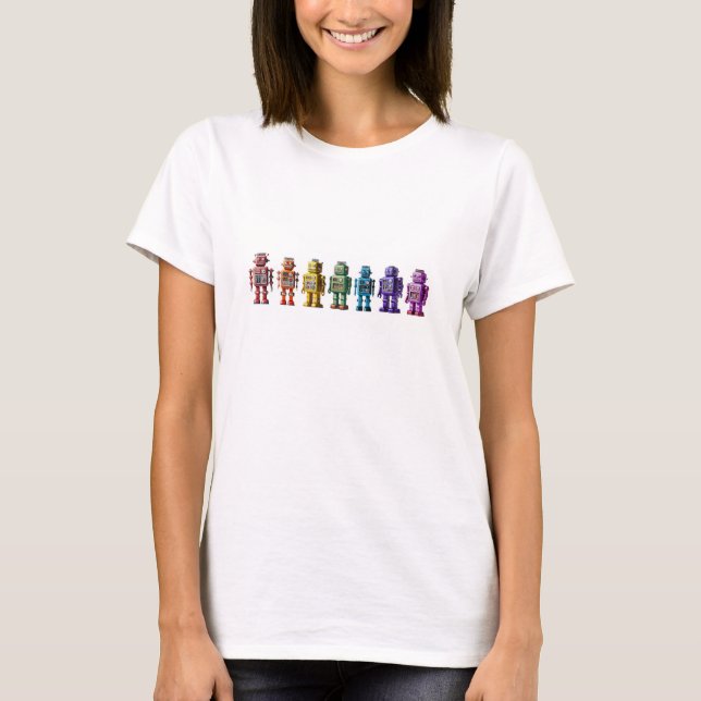 Rainbow Robots T-Shirt (Front)