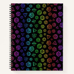 Rainbow roleplaying dice d20 gamer notebook