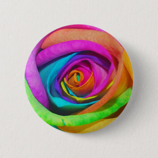 Rainbow Rose 6 Cm Round Badge