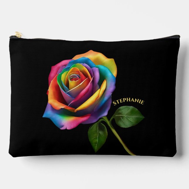 Rainbow Rose Accessory Pouch (Front)