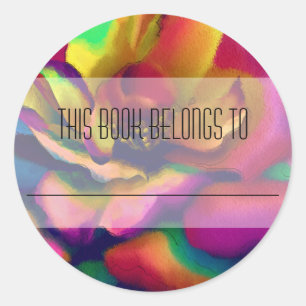 Rainbow Rose Classic Round Sticker