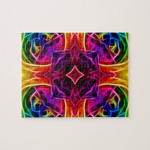 Rainbow Rose Kaleidoscope Jigsaw Puzzle