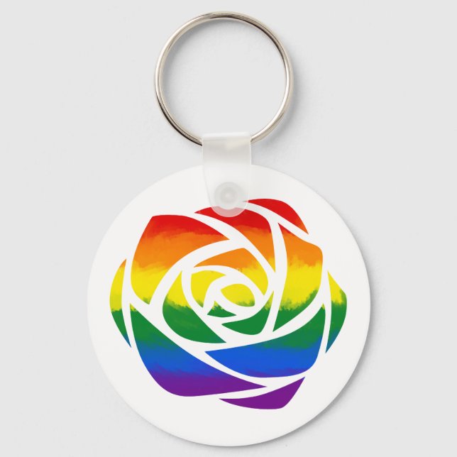 Rainbow Rose Key Ring (Front)