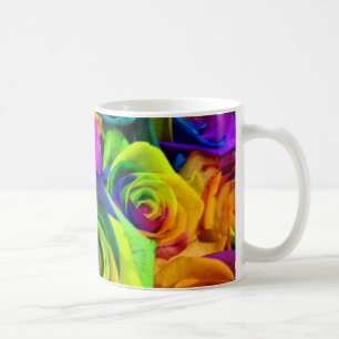 Rainbow rose mug