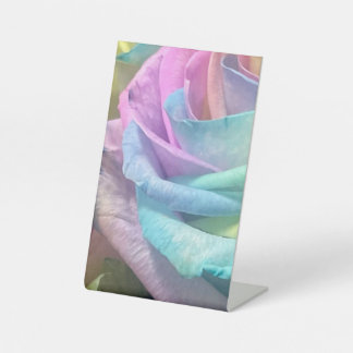 Rainbow rose  pedestal sign